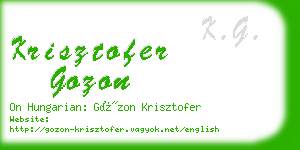 krisztofer gozon business card